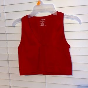 Cropped red tank top